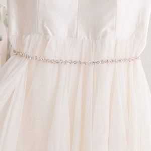 Rose Gold Crystal Bridal Sash / Belt